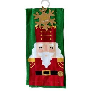 Set of 3 Christmas Holiday Nutcracker Kitchen Towels Pop of Color NWT